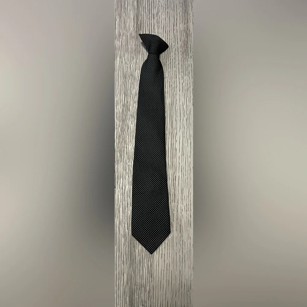 Boys Classic Black Microdot Tie